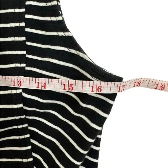 J. Crew Womens Fit Flare Dress Striped Back Zip Cotton Black White Size 8 EUC - Picture 5 of 6